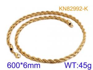 SS Gold-Plating Necklace - KN82992-K