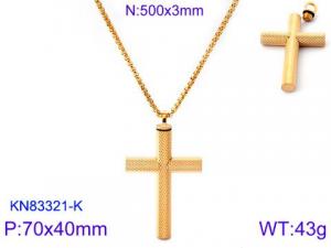 SS Gold-Plating Necklace - KN83321-K