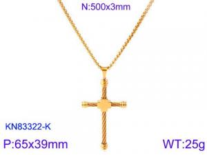 SS Gold-Plating Necklace - KN83322-K