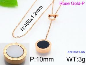 SS Rose Gold-Plating Necklace - KN83671-KA