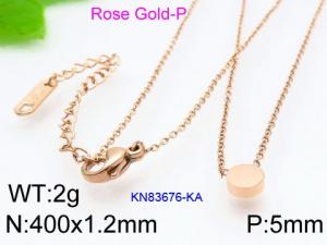 SS Rose Gold-Plating Necklace - KN83676-KA