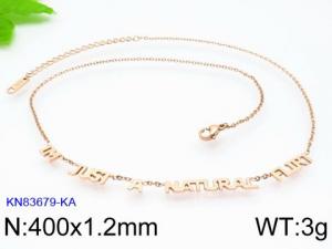 SS Rose Gold-Plating Necklace - KN83679-KA