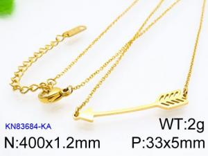 SS Gold-Plating Necklace - KN83684-KA
