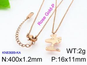 SS Rose Gold-Plating Necklace - KN83689-KA