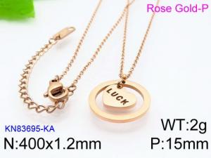 SS Rose Gold-Plating Necklace - KN83695-KA