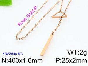 SS Rose Gold-Plating Necklace - KN83698-KA