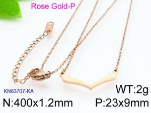 SS Rose Gold-Plating Necklace - KN83707-KA