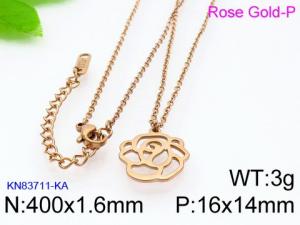 SS Rose Gold-Plating Necklace - KN83711-KA