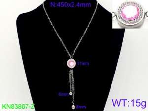 Stainless Steel Stone Necklace - KN83867-Z