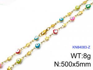 SS Gold-Plating Necklace - KN84083-Z