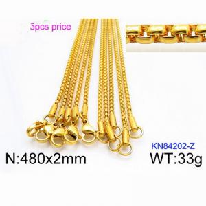 Staineless Steel Small Gold-plating Chain - KN84202-Z