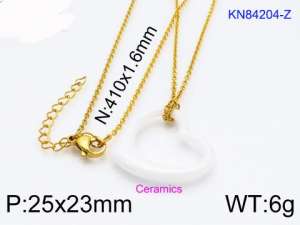 Stainless steel with Ceramic Necklace - KN84204-Z