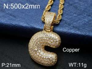 Stainless Steel Stone Necklace - KN84214-WG