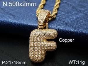 Stainless Steel Stone Necklace - KN84217-WG