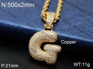 Stainless Steel Stone Necklace - KN84218-WG