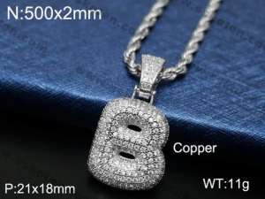 Stainless Steel Stone Necklace - KN84239-WG