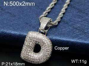 Stainless Steel Stone Necklace - KN84241-WG