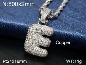 Stainless Steel Stone Necklace - KN84242-WG