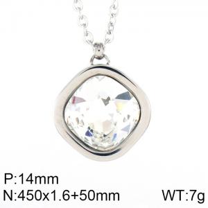 Stainless Steel Stone Necklace - KN84642-GC