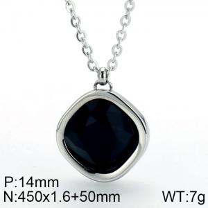 Stainless Steel Stone Necklace - KN84643-GC
