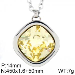 Stainless Steel Stone Necklace - KN84647-GC