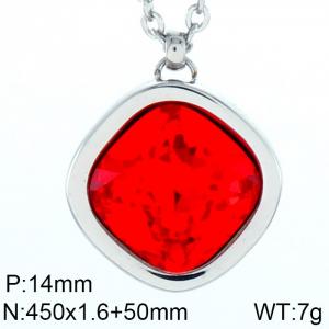 Stainless Steel Stone Necklace - KN84650-GC