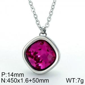 Stainless Steel Stone Necklace - KN84653-GC