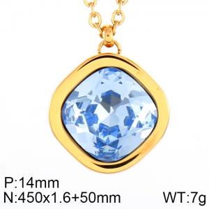 Stainless Steel Stone Necklace - KN84659-GC