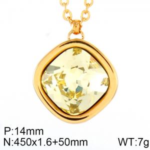 Stainless Steel Stone Necklace - KN84661-GC