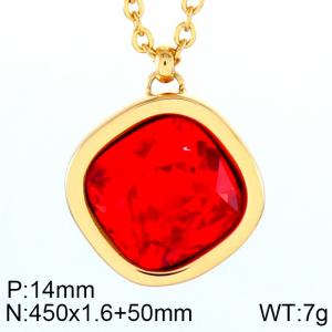 Stainless Steel Stone Necklace - KN84664-GC