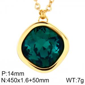 Stainless Steel Stone Necklace - KN84665-GC