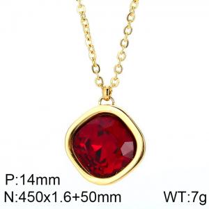 Stainless Steel Stone Necklace - KN84666-GC