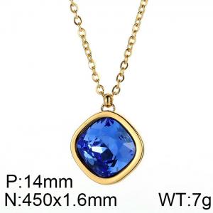 Stainless Steel Stone Necklace - KN84668-GC