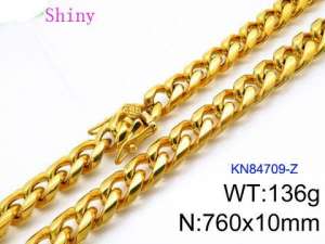 SS Gold-Plating Necklace - KN84709-Z