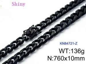 Stainless Steel Black-plating Necklace - KN84721-Z