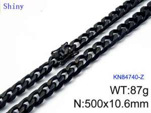 Stainless Steel Black-plating Necklace - KN84740-Z