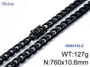 Stainless Steel Black-plating Necklace - KN84745-Z