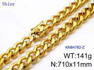 SS Gold-Plating Necklace - KN84762-Z