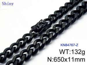 Stainless Steel Black-plating Necklace - KN84767-Z