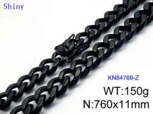 Stainless Steel Black-plating Necklace - KN84769-Z