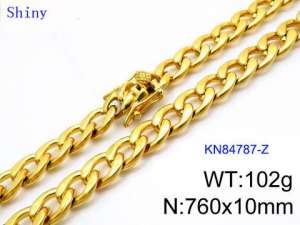 SS Gold-Plating Necklace - KN84787-Z