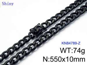 Stainless Steel Black-plating Necklace - KN84789-Z