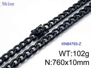 Stainless Steel Black-plating Necklace - KN84793-Z