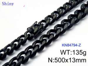 Stainless Steel Black-plating Necklace - KN84794-Z
