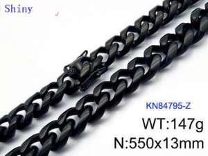 Stainless Steel Black-plating Necklace - KN84795-Z