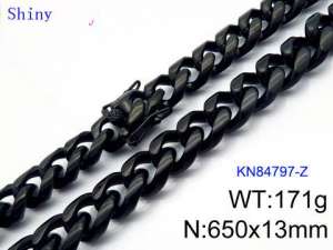 Stainless Steel Black-plating Necklace - KN84797-Z