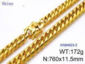 SS Gold-Plating Necklace - KN84823-Z