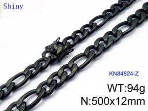 Stainless Steel Black-plating Necklace - KN84824-Z