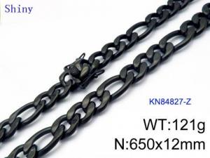 Stainless Steel Black-plating Necklace - KN84827-Z