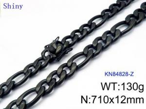 Stainless Steel Black-plating Necklace - KN84828-Z